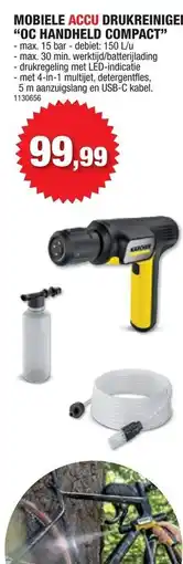 Hubo Mobiele accu drukreiniger "oc handheld compact" aanbieding