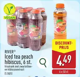 ALDI River Iced tea peach hibiscus, aanbieding
