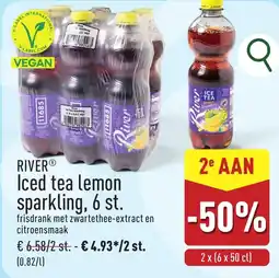 ALDI River iced tea lemon sparkling aanbieding