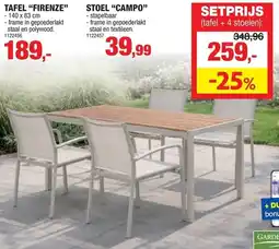 Hubo Setprijs (tafel + 4 stoelen) aanbieding