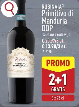 ALDI Rubinaia primitivo di manduria dop aanbieding