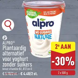 ALDI Alpro Plantaardig alternatief voor yoghurt zonder suikers aanbieding