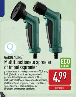 ALDI Gardenline Multifunctionele sproeier of impulssproeier aanbieding