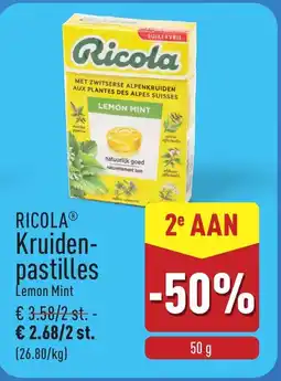 ALDI Ricola Kruidenpastilles aanbieding