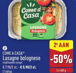 ALDI Come a Casa Lasagne bolognese aanbieding