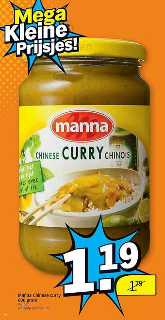 Albert Heijn Manna Chinese Curry aanbieding