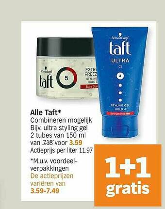 Albert Heijn Taft Ultra Styling Gel aanbieding