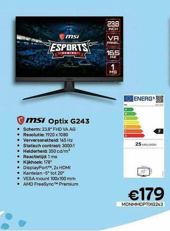 CompuDeals Msi Optix G243 aanbieding