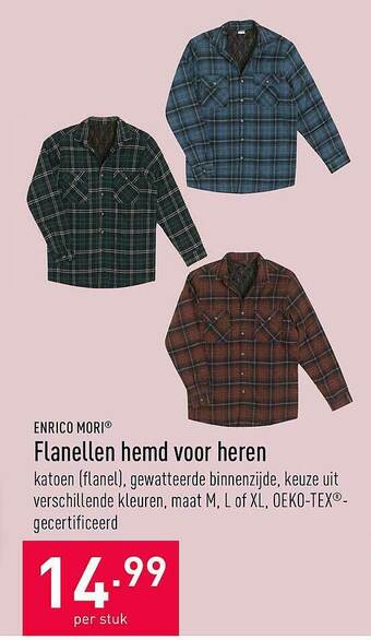 ALDI Flanellen Hemd Voor Heren aanbieding
