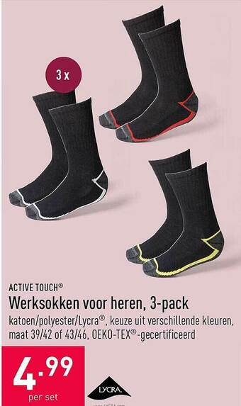 ALDI Werksokken Voor Heren, 3 Pack aanbieding