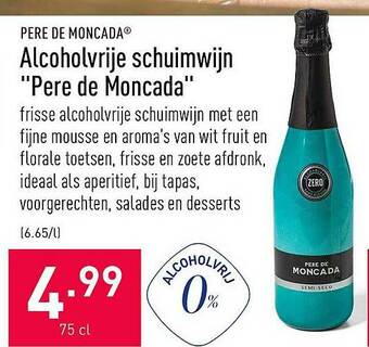 ALDI Alcoholvrije Schuimwijn Pere De Moncada aanbieding