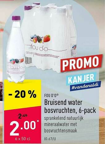 ALDI Bruisend Water Bosvruchten aanbieding