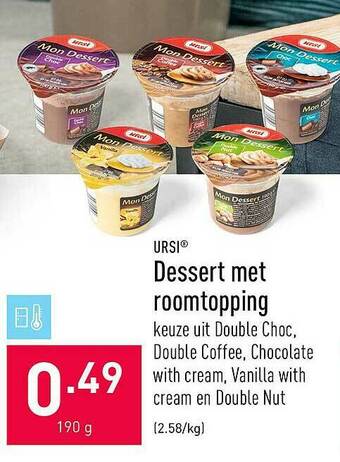 ALDI Dessert Met Roomtopping aanbieding