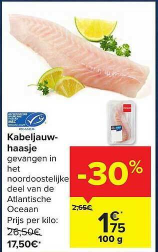 Carrefour Kabeljauwhaasje aanbieding