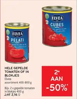 Alvo Hele gepelde tomaten of in blokjes elvea aanbieding