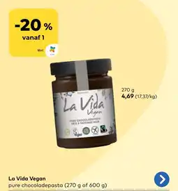 Bio Planet La vida vegan pure chocoladepasta aanbieding