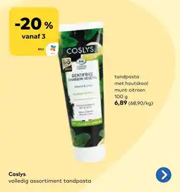 Bio Planet Coslys tandpasta met houtskool munt citroen aanbieding