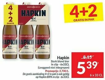 Intermarché Hapkin sterk blond bier aanbieding
