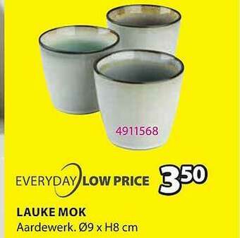 Jysk Lauke Mok aanbieding
