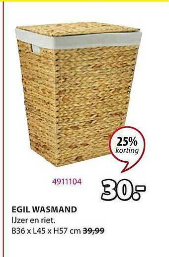 Jysk Egil Wasmand aanbieding