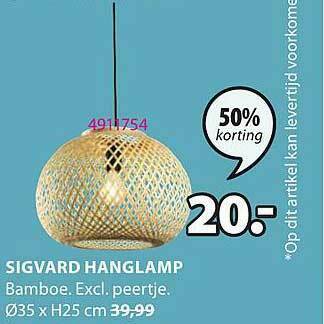 Jysk Sigvard Hanglamp aanbieding