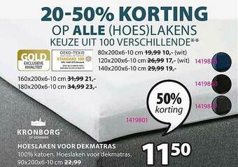 Jysk Hoeslaken Voor Dekmatras aanbieding