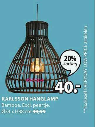 Jysk Karlsson Hanglamp aanbieding