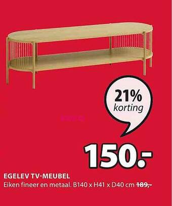 Jysk Egelev Tv Meubel aanbieding