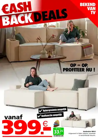 Seats and Sofas Hoeksalon milo aanbieding