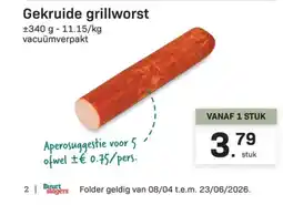 Buurtslagers Gekruide grillworst aanbieding