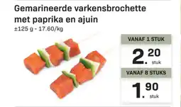 Buurtslagers Gemarineerde varkensbrochette met paprika en ajuin aanbieding
