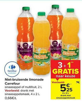 Carrefour Niet Bruisende Limonade aanbieding