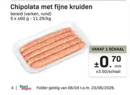 Buurtslagers Chipolata met fijne kruiden aanbieding