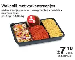 Buurtslagers Wokcolli met varkensreepjes aanbieding