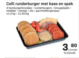 Buurtslagers Colli runderburger met kaas en spek aanbieding
