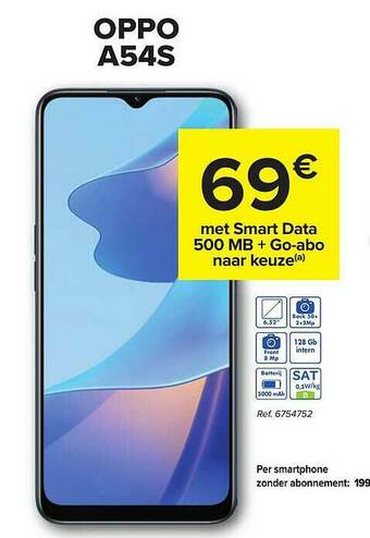 Carrefour Oppo A54s aanbieding