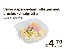 Bon Ap Verse asperge hamrolletjes met bieslookvinaigrette aanbieding