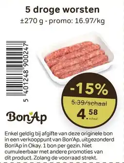 Bon Ap 5 droge worsten aanbieding