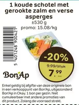 Bon Ap 1 koude schotel met gerookte zalm en verse asperges aanbieding