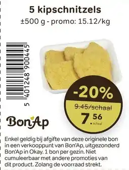 Bon Ap 5 kipschnitzels aanbieding