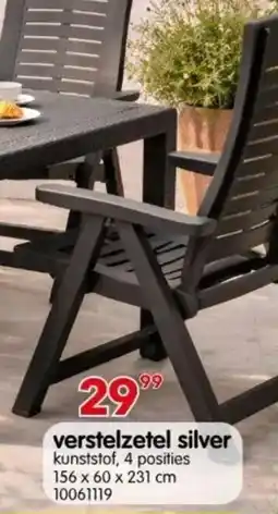 Yess Verstelzetel silver aanbieding