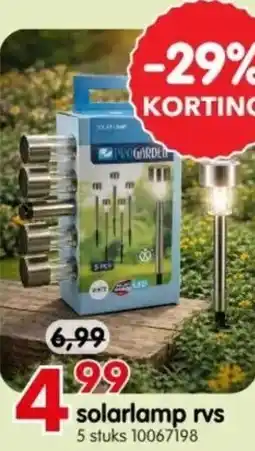 Yess Solarlamp RVS aanbieding