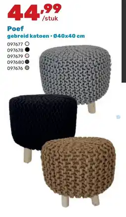 Happyland Poef gebreid katoen aanbieding
