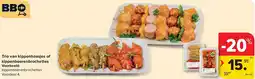 Carrefour Trio van kippenhaasjes of kippenboerenbrochettes aanbieding
