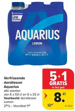 Carrefour Verfrissende dorstlesser Aquarius aanbieding