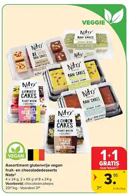 Carrefour Assortiment glutenvrije vegan fruit- en chocoladedesserts Nats aanbieding