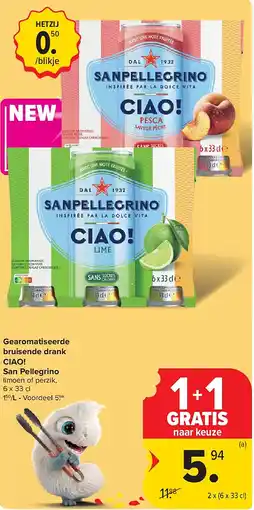 Carrefour Gearomatiseerde bruisende drank CIAO! San Pellegrino aanbieding