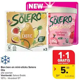 Carrefour Bon bon en mini-sticks Solero Ola aanbieding