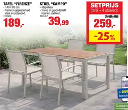 Hubo TAFEL “FIRENZE” aanbieding