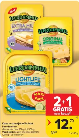 Carrefour Kaas in sneetjes of in blok Leerdammer aanbieding